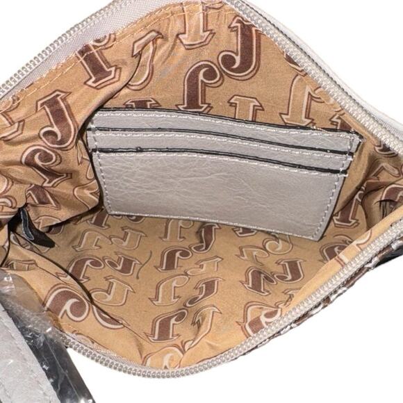 NWT! Justin Women's White Western Fringe Convertible Mini Shoulder Wristlet Bag - Picture 6 of 6